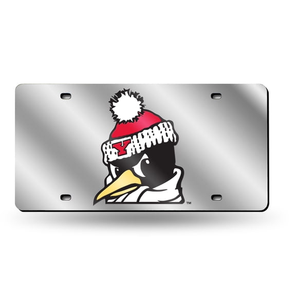 Youngstown Penguins Mirrored Laser Cut License Plate Laser Tag