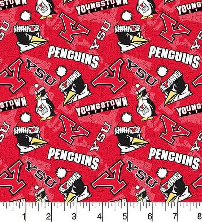 Youngstown State University 100% Cotton Quilting Fabric 44" By The Yard