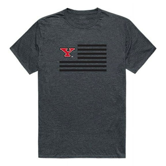 Youngstown State University Men Flag T-Shirt, Heather Charcoal - Large
