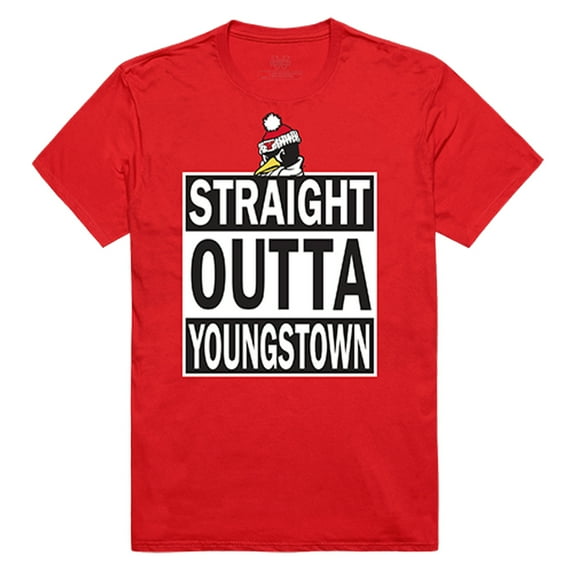 Youngstown State University Penguins Straight Outta Tee T-Shirt - Red, Large