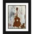 thumbnail image 1 of Youngstrom, Kent 12x14 Black Ornate Wood Framed with Double Matting Museum Art Print Titled - Rust Guitar, 1 of 4