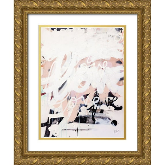Youngstrom, Kent 12x14 Gold Ornate Wood Framed with Double Matting Museum Art Print Titled - Love on Steroids