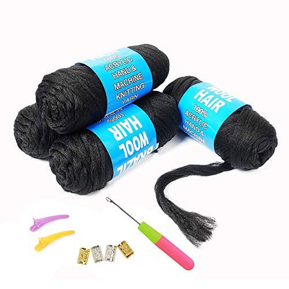 Youngther Brazilian Wool Hair Yarn, 70g, Low Temperature Flame Retardant, 2 Pieces