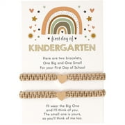 Youngver First Day of School Bracelet Back To School Bracelet Handwoven Bracelet Golden Love Couple Friendship Parent Child Hand Rope Heart Bracelet Back To School Gift 2Pc (Clearance)