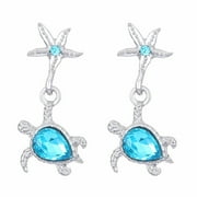 Youngver Silver Earrings for Women Animal Turtle Earrings Personalized and Minimalist Temperament High End Fashion and Versatile Earring Accessories Pearl Drop Earrings Butterfly Earrings