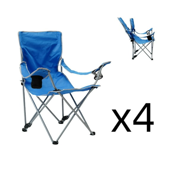 Youngwood Recliner, indoor and outdoor use, foldable and easy storage, Blue, 4pcs