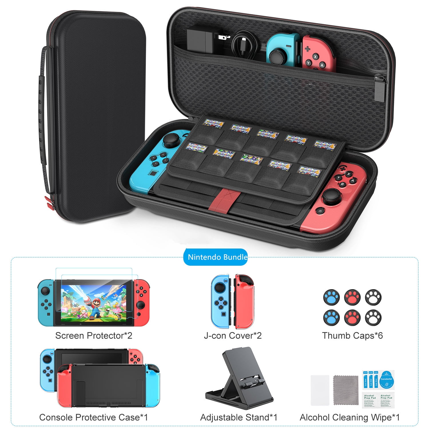 Younik Nintendo Switch Accessories, Include Switch Carrying Case +