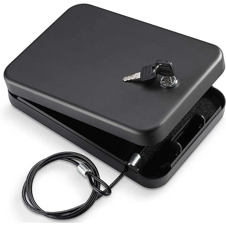 Car Gun Safe For Pistols, Gun Lock Box With Combination Lock, Handgun