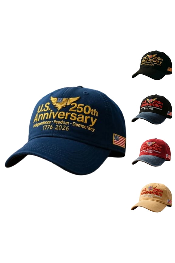 250th Anniversary USA Embroidered Baseball Cap, 250 Years US 1776-2026 Patriotic Hat, Independence Gifts for Men Women