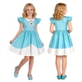 thumbnail image 1 of Youpwaven G'i'rls Princess Flutter Sleeve Cosplay Dress, Blue Video Game Character Costume, Birthday Party Halloween A-Line Outfit Size 7-8, 1 of 4