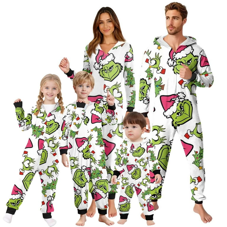 Youpwaven Grii'nch Family Christmas Pajamas Matching Sets, Grii