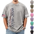 thumbnail image 1 of Youpwaven Men's 250th Anniversary USA Washed T-Shirt, 1776-2026 "We The People" Graphic Tee, Vintage Loose Fit Short Sleeve Top, Landmark Year Patriotic Apparel, 1 of 5