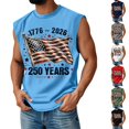 thumbnail image 1 of Youpwaven Men's USA 250th Anniversary Tank Top, Waving American Flag & Stars Graphic Muscle Shirt, Independence Day 1776-2026 Patriotic Sleeveless Tee S-3XL, 1 of 4