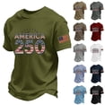 thumbnail image 1 of Youpwaven Men's Waffle Knit USA 250th Anniversary Tee, America 250 Years of Freedom Patriotic T-Shirt, Independence Day Celebration Top, Short Sleeve Crew Neck Casual Apparel, 1 of 5