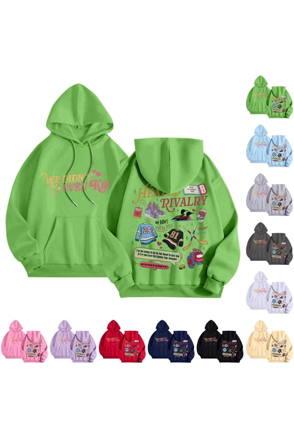 Unisex Heated Rivalry We Didn't Even Kiss Graphic Hoodie, Fandom Scrapbook Style Collage Art Print Sweatshirt for Fans