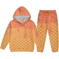 thumbnail image 1 of Youpwaven Unisex Ice Cream Sweatsuit 2 Piece Clothing Set Cute Preppy Ice Cream Drip Print Hoodie and Sweatpants Outfits Set for B'o'ys G'i'rls, Size 3-14Y, 1 of 12