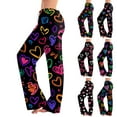thumbnail image 1 of Youpwaven Valentine's Day Women's Heart Print Sleep Pajamas Pants - Soft Lounge Pants for Women, Drawstring Waist Loose Fit Nightwear for Romantic Evenings, 1 of 7