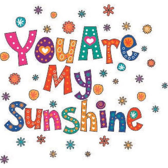 Your Are My Sunshine Quote Flowers Positive Life Motivation Inspiration Quotes Saying Wall Art Sticker Designs Vinyl Stickers For Home House Walls Rooms Windows Bedroom Decoration Size (28x28 inch)