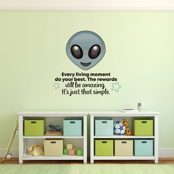 Your Best Alien Aliens Life Quote Cartoon Quotes Decors Wall Sticker Art Design Decal for Girls Boys Kids Room Bedroom Nursery Kindergarten Home Decor Stickers Wall Art Vinyl Decoration (40x40 inch)