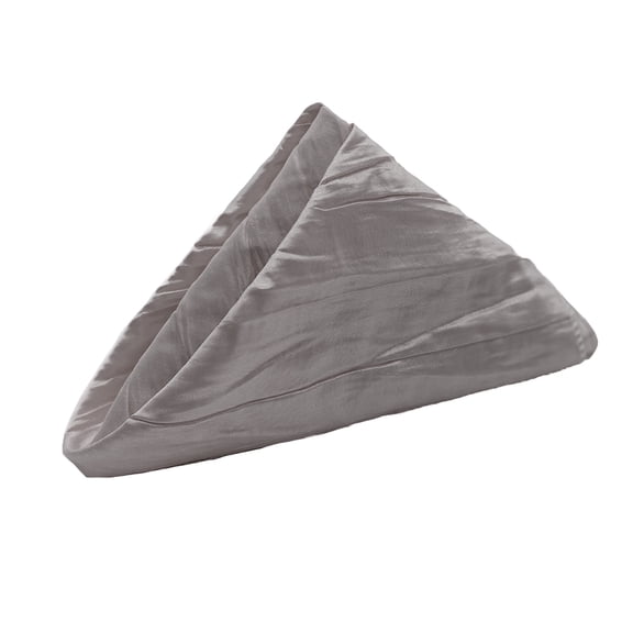 Your Chair Covers - 10 Pack 20 Inch Crinkle Taffeta Cloth Napkins Dark Silver