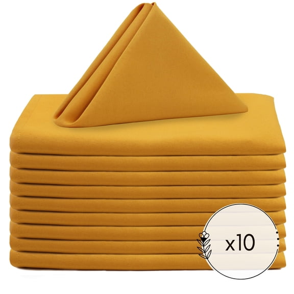 Your Chair Covers - 10 Pack 20 inch Polyester Cloth Napkins Gold