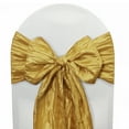 thumbnail image 1 of Your Chair Covers - 10 Pack Crinkle Taffeta Chair Sashes Gold, 1 of 3