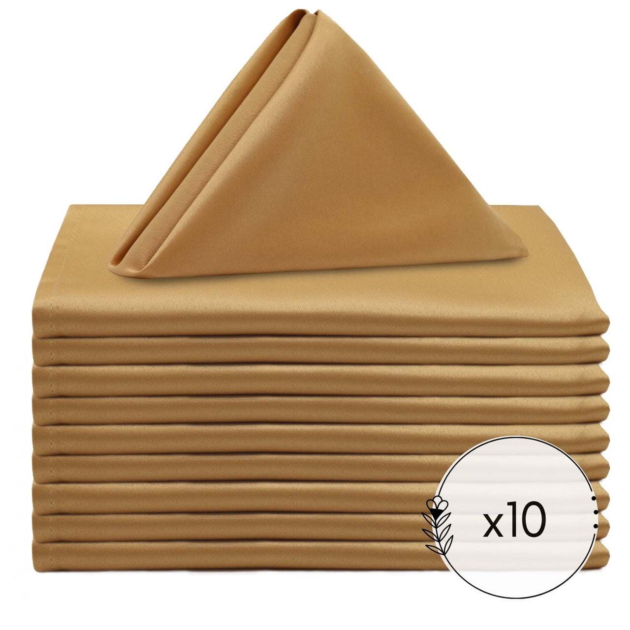 Your Chair Covers 10 Pack, Gold 20 Inch Lamour Cloth Napkins for