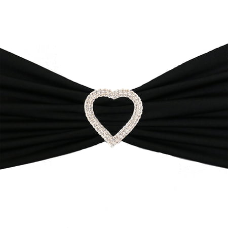 Your Chair Covers - 10 Pack Heart Rhinestone Chair Sash Buckle Gold