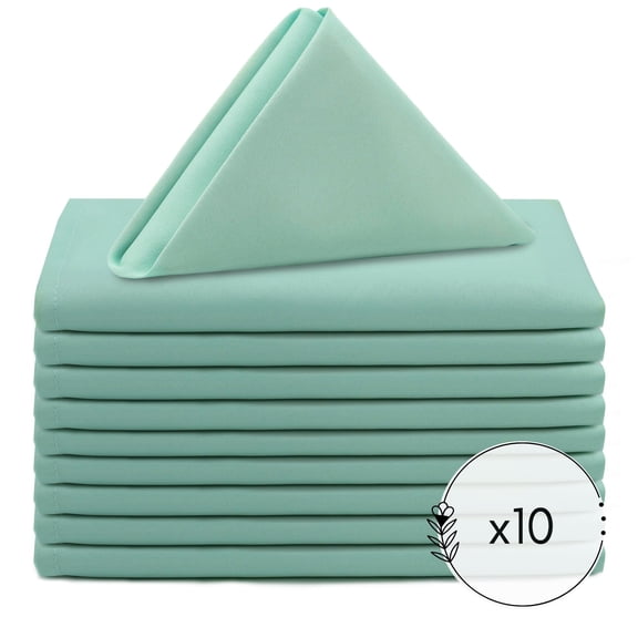 Your Chair Covers - 10 Pack, Mint 20 Inch Polyester Cloth Napkins Perfect for restaurants, weddings, dinners, or birthday parties.