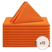 Your Chair Covers - 10 Pack, Orange 20 Inch Polyester Cloth Napkins Perfect for restaurants, weddings, dinners, or birthday parties.