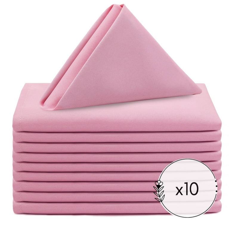 Your Chair Covers - 10 Pack 20 inch Polyester Cloth Napkins Pink