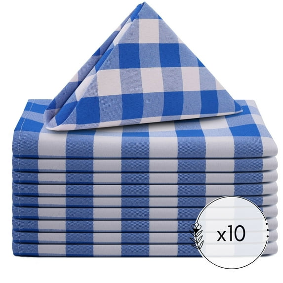Your Chair Covers - 10 Pack, Royal Blue 20 Inch Polyester Cloth Napkins Perfect for restaurants, weddings, dinners, or birthday parties.