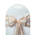 thumbnail image 1 of Your Chair Covers - 10 Pack Satin Sashes Peach/White Striped, 1 of 4