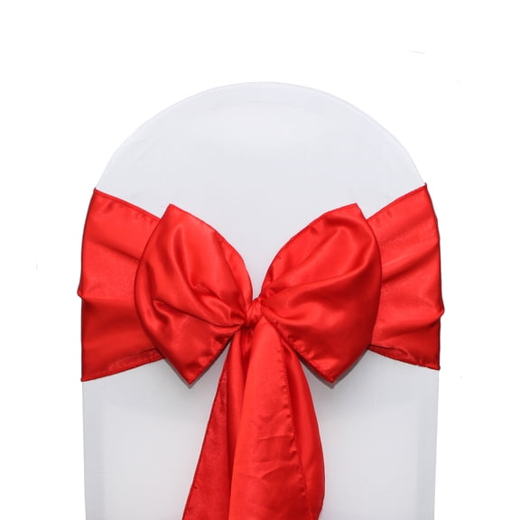 Your Chair Covers - 10 Pack Satin Sashes Red