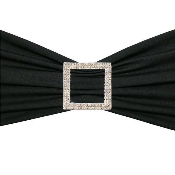 Your Chair Covers - 10 Pack Square Rhinestone Chair Sash Buckle Gold