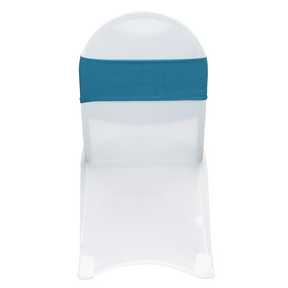 Your Chair Covers - 10 Pack Stretch Spandex Bands Malibu Blue