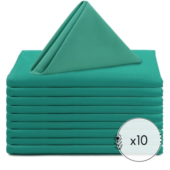 Your Chair Covers - 10 Pack, Teal 20 Inch Polyester Cloth Napkins Perfect for restaurants, weddings, dinners, or birthday parties.