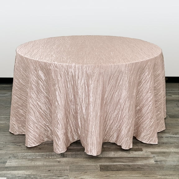 Your Chair Covers - 108 Inch Round Crinkle Taffeta Tablecloth Blush