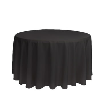 Your Chair Covers - 108 Inch Round Polyester Tablecloth Black