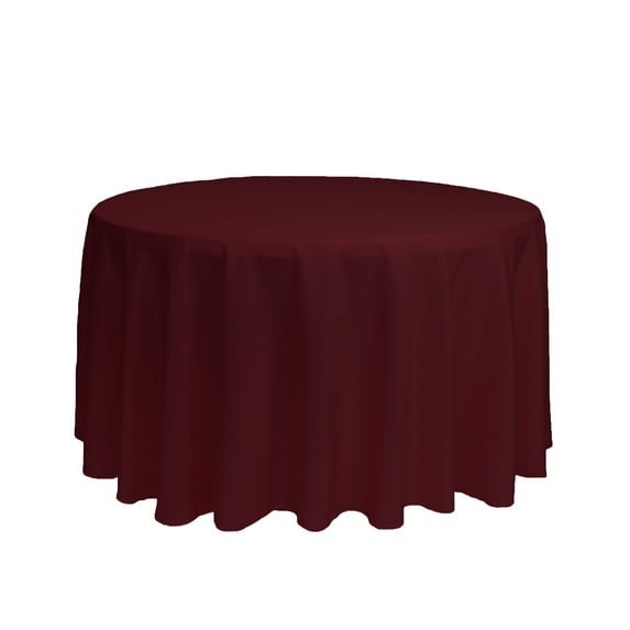 Your Chair Covers - 108 Inch Round Polyester Tablecloth Burgundy