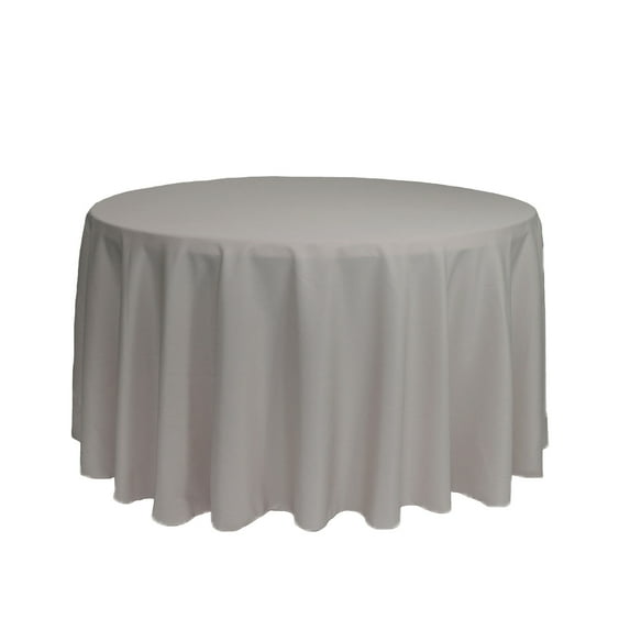 Your Chair Covers - 108 Inch Round Polyester Tablecloth Gray