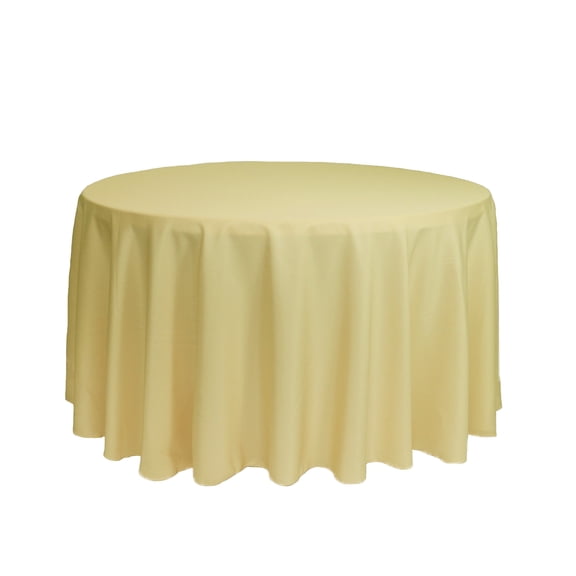 Your Chair Covers - 108 Inch Round Polyester Tablecloth Pastel Yellow