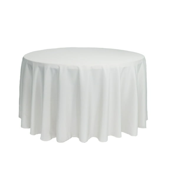 Your Chair Covers - 108 Inch Round Polyester Tablecloth White