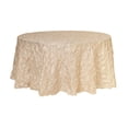 thumbnail image 1 of Your Chair Covers - 120 Inch Pinwheel PInched Taffeta Round Tablecloth Ivory, 1 of 2