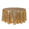 thumbnail image 1 of Your Chair Covers - 120 Inch Round Glitz Sequin Tablecloth Gold, 1 of 2