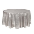 thumbnail image 1 of Your Chair Covers - 120 Inch Round Glitz Sequin Tablecloth Silver, 1 of 2