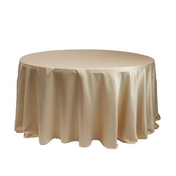 Your Chair Covers - 120 Inch Round L'amour Tablecloth Champagne