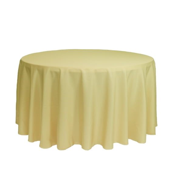 Your Chair Covers - 120 Inch Round Polyester Tablecloth Pastel Yellow
