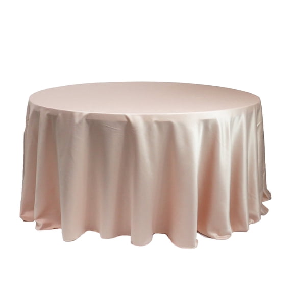 YCC Linens - 132 Inch Round L'amour Tablecloth for weddings, baby shower, quinceaneras, parties etc. - Blush