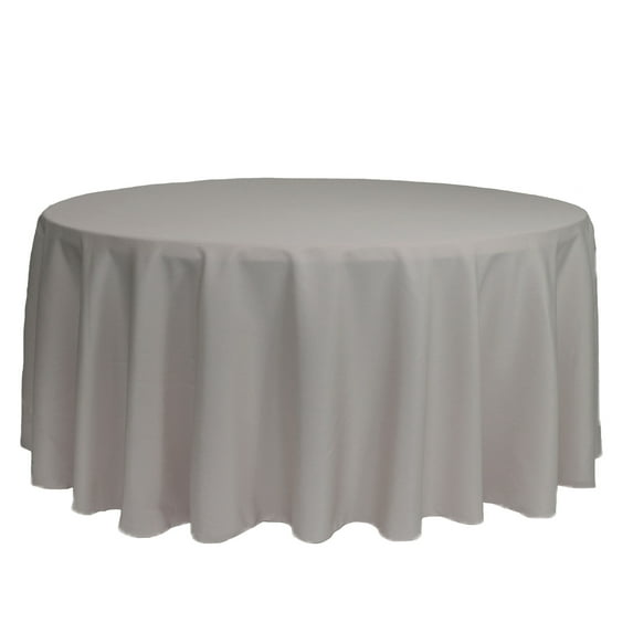 Your Chair Covers - 132 Inch Round Polyester Tablecloth Gray